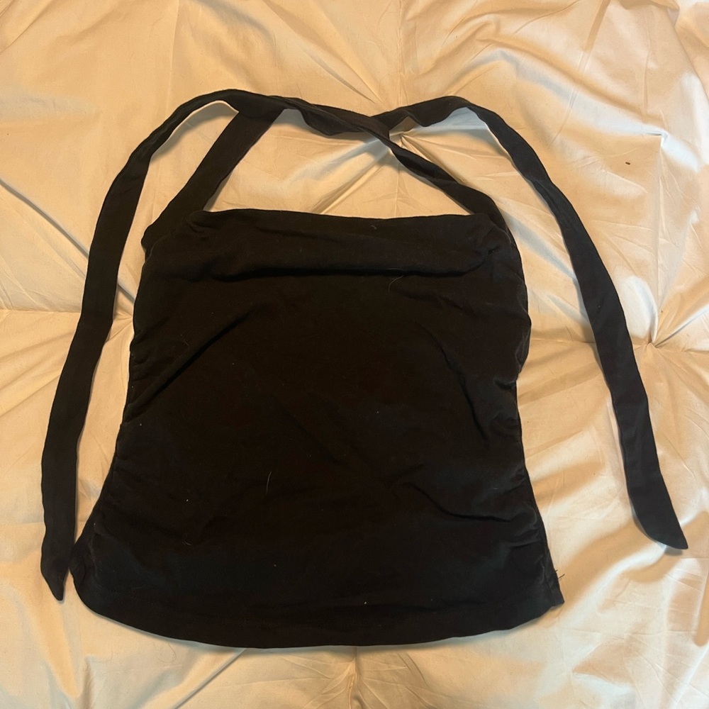 SHEIN Black Halter Crop Top